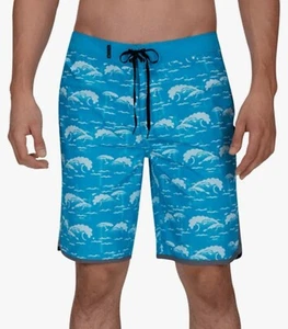 Hurley BQ1952 Pantaloncini da tavola uomo Phantom Oak Street 20" taglia 38 blu chiaro Fury - Foto 1 di 7