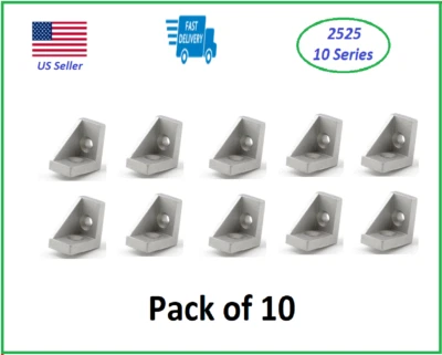 T-Slot литой алюминий 2 отверстия внутренний угловой кронштейн 10 серии 2525 (упаковка из 10) - Изображение 1 из 4