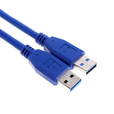 USB 3.0 Type A Male to Type A Male USB 3.0 Cable for Data Transfer Data Sync 1ft - Image 1 of 4