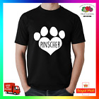 Pinscher T-Shirt Tshirt Printed Tee I Love Heart Paw Dog Pet Puppy Pup Unisex