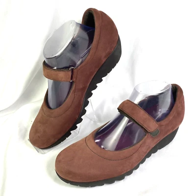 Sapato Munro Feminino Mary Jane Tamanho 9 M Bomba Cunha Baixa Vermelho Nubuck Sapato Confortável Caminhada - Imagem 1 de 4