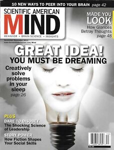 Scientific American Mind Magazine Dreams and Ideas Leadership Fiction Glances  `