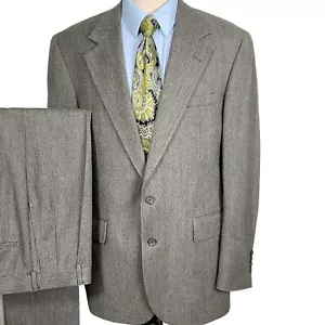 Chaps Ralph Lauren Suit Men 42R 34W 31L Gray Multi Classic Tweed 2 Button USA - Picture 1 of 19