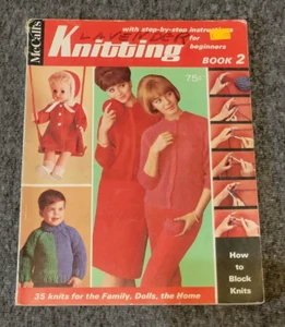 MCCALL'S Knitting Book 2 VTG 1966 35 Knits for family * dolls* home* Block Knits - Picture 1 of 12