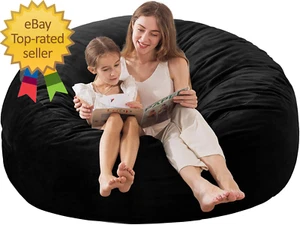 Large Bean Bag Chair for Adults/Kids with Filling, 4 Ft Memory Foam Bean Bag - Picture 1 of 7