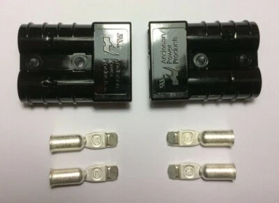 Anderson SB50 Connector 50 Amps Black Housing, 6, 8, or 10/12 Gauge Contacts - Image 1 of 2