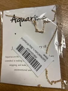 Gold Star Sign Constellation Pendant Chain Necklace - Aquarius (20th January - 1 - Picture 1 of 2