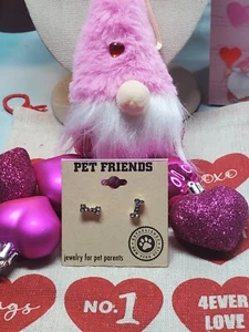 Pet Friends Bone shaped stud earrings. NWT - Picture 1 of 3