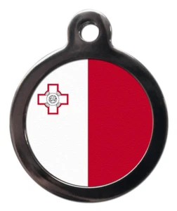 Pet ID tag Maltese Flag Picture design - Picture 1 of 2