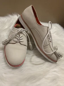 Coach ZINNIA Nubuck Leather Tassel Loafer Oxford Flat • Light Sand Sz 9 - Picture 1 of 9