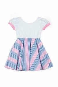 Omi Jo Well Dressed Wolf Empire Pocket blush & blue candy stripe dress Size 3 - Picture 1 of 2