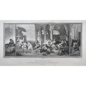 THE PRODIGAL SON - Original c1880 Antique Engraving - E. Dubufe - Picture 1 of 2