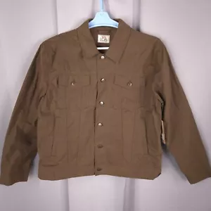 Railriders Jacket Mens XL Brown Waxed Canvas Trucker Button Coat Work Play NEW - Picture 1 of 18