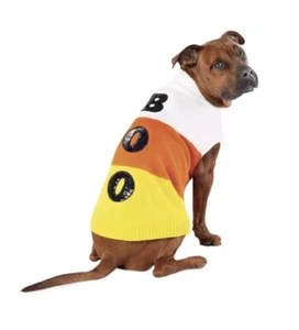 Hyde & EEK! Suéter de Halloween para mascotas con lentejuelas abatibles BOO caramelo maíz talla M para perro - Imagen 1 de 4