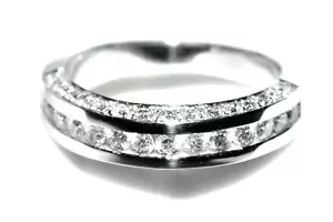 18ct White Gold 0.75ct Good Quality Diamonds Eternity Ring (5.5g) Fancy Setting - Picture 1 of 16