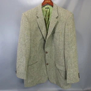 Peter Christian Harris blazer tweed cappotto sportivo uomo 50L lana spina di pesce giacca - Foto 1 di 9