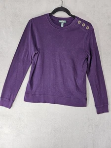 Ralph Lauren Jeans Damen Medium Hemd Pflaume Lila Schulter Knöpfe U-Ausschnitt - Bild 1 von 8