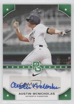 2015 Leaf Perfect Game National Showcase Green /10 Austin McNicholas Auto - Image 1 of 2
