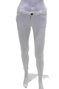 Etienne Marcel Womens Cotton Button Zip Skinny Leg Pants White Size EUR 27 - Picture 1 of 7