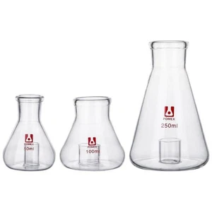 50ml-250ml Borosilicate Glass CO2 Reaction Flask Lab Chemistry Bottle AU - Bild 1 von 7