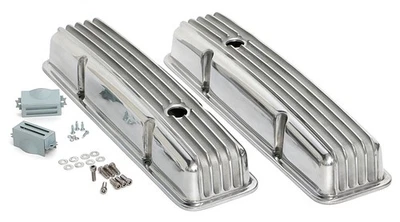 Transdapt 6603 Finned Style Retro Valve Covers Short For 1958-1986 Chevy 283-350 - Image 1 of 4