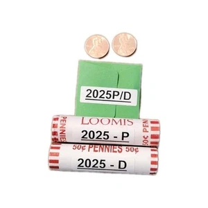 2025 2 OBW Rolls* 1 P & 1 D Lincoln Penny Shield Cent  from Bank Box w/ Bonus - Picture 1 of 4