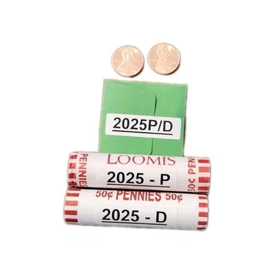 2025 2 OBW Rolls* 1 P & 1 D Lincoln Penny Shield Cent  from Bank Box w/ Bonus - Image 1 of 4