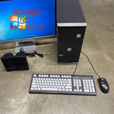 Nobilis 430MT Desktop PC Core 2 Duo Win7 w/ Compaq Keyboard Mouse Speakers - Image 1 of 4