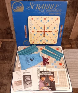 Vintage 1977 Scrabble Deluxe Edition Turntable Complete Selchow & Righter USA - Picture 1 of 19