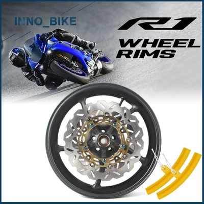 For Yamaha YZF R1 2006-2014 Front Wheel Rim + Brake Disc Rotors + Mounting Bolts — 第 1/4 张图片