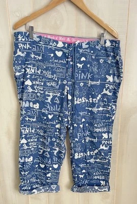 Victoria's Secret PINK VINTAGE Lounge Pajama Pants Y2K M LOGO RARE - Image 1 of 4