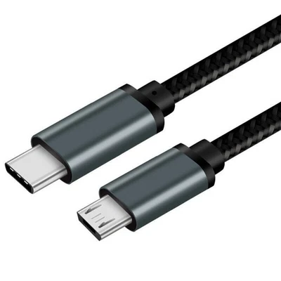 Short Type C USB-C To Micro USB Cable USB C to Micro USB OTG Sync Data Charging - Imagen 1 de 4