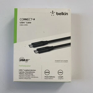 Belkin - Connect USB 4 USB-C to USB-C Cable - 2.6’- 40Gbps - 100W Power Delivery - Picture 1 of 8
