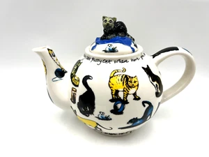 Paul Cardew 2004 Whimsical Pussy Cat Tea Pot Traditional English Nursery Rhyme - Picture 1 of 11