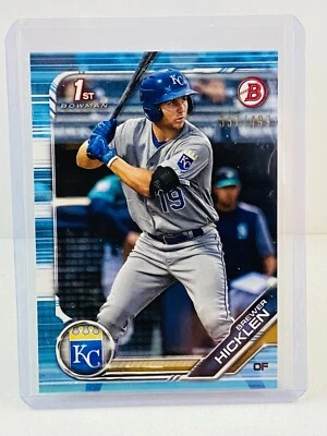 2019 Bowman Prospects Brewer Hicklen 1st Sky Blue #351/499 - Image 1 of 2
