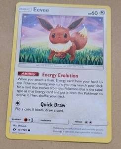 POKEMON TCG CARD - SUN AND MOON BASE SET - EEVEE 101/149 NM - Foto 1 di 1