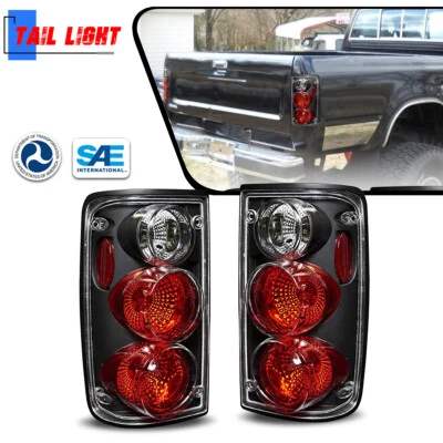 Par de luces traseras negras transparentes para camioneta Toyota 1989-1995 estilo Altezza Foto 1 de 4