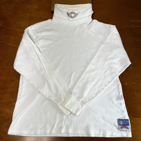 Cleveland Browns Shirt Mens Medium White Long Sleeve Turtle Neck Nutmeg Cover