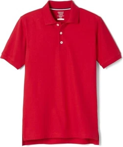 French Toast Boys' Short Sleeve Pique Polo Uniform Shirt - Standard, size M, Red - Picture 1 of 5