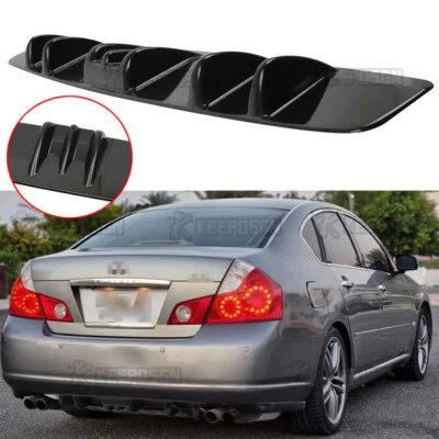 Difusor de para-choque traseiro 7 barbatanas spoiler divisor lábio para Infiniti M25 M35 M37 M45 M56 - Imagem 1 de 4