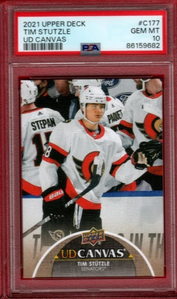 2021-22 UPPER DECK UD CANVAS TIM STUTZLE 2ND YEAR #C177 PSA 10 GEM MINT GC - Image 1 of 1