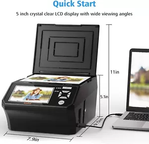 Film Scanner,Converts 135/110 Film Negatives to 22MP Digital Photos 8GB SD - Picture 1 of 7