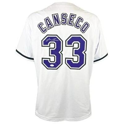 Jose Canseco autographed signed jersey MLB Tampa Bay Devil Rays JSA COA - Image 1 of 3