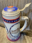 1886-1986 STATUE OF LIBERTY STEIN TRIBUTE TO AMERICA- STROH'S LID W/ PEWTER-NEW