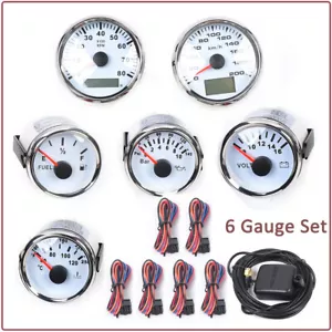 Juego de 6 calibres placa de acero inoxidable pantalla LCD?Indicadores?Juego?,Speedo,Tacho,Aceite,Temp, - Imagen 1 de 11
