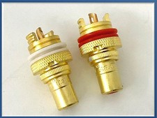 CONNETTORE RCA DA PANNELLO GOLD HI-END CMC U.S.A. SUPER CU FEMMINA