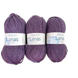 Berroco Lanas 100% Wool Yarn Lavender Purple 3.5 oz Peru AT530 Lot of 3 - Picture 1 of 4