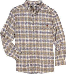 Solaris Outdoors Men's SZ 2XL-Tall Space dyed Plaid LS Pocket Button up Shirt - Picture 1 of 3