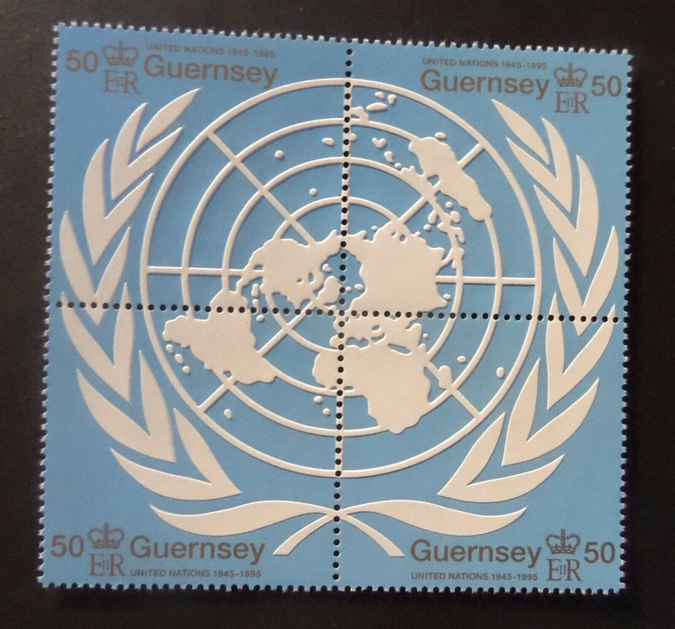 Guernsey 1995 50th Ann United Nations emblem SG682/5 UM MNH unmounted mint - Image 1 of 1