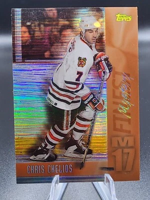 1998-99 Topps Mystery Finest Bronze Refractor Chris Chelios #M17 HOF - Image 1 of 4